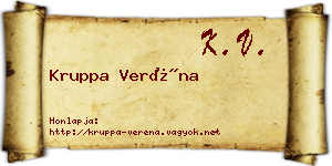 Kruppa Veréna névjegykártya